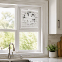 Ventilateur de ventilation domestique à volet automatique anti-pluie et anti-insectes, moteur silencieux en cuivre, extracteur d'air ABS à fixation sur fenêtre pour salle de bain et cuisine