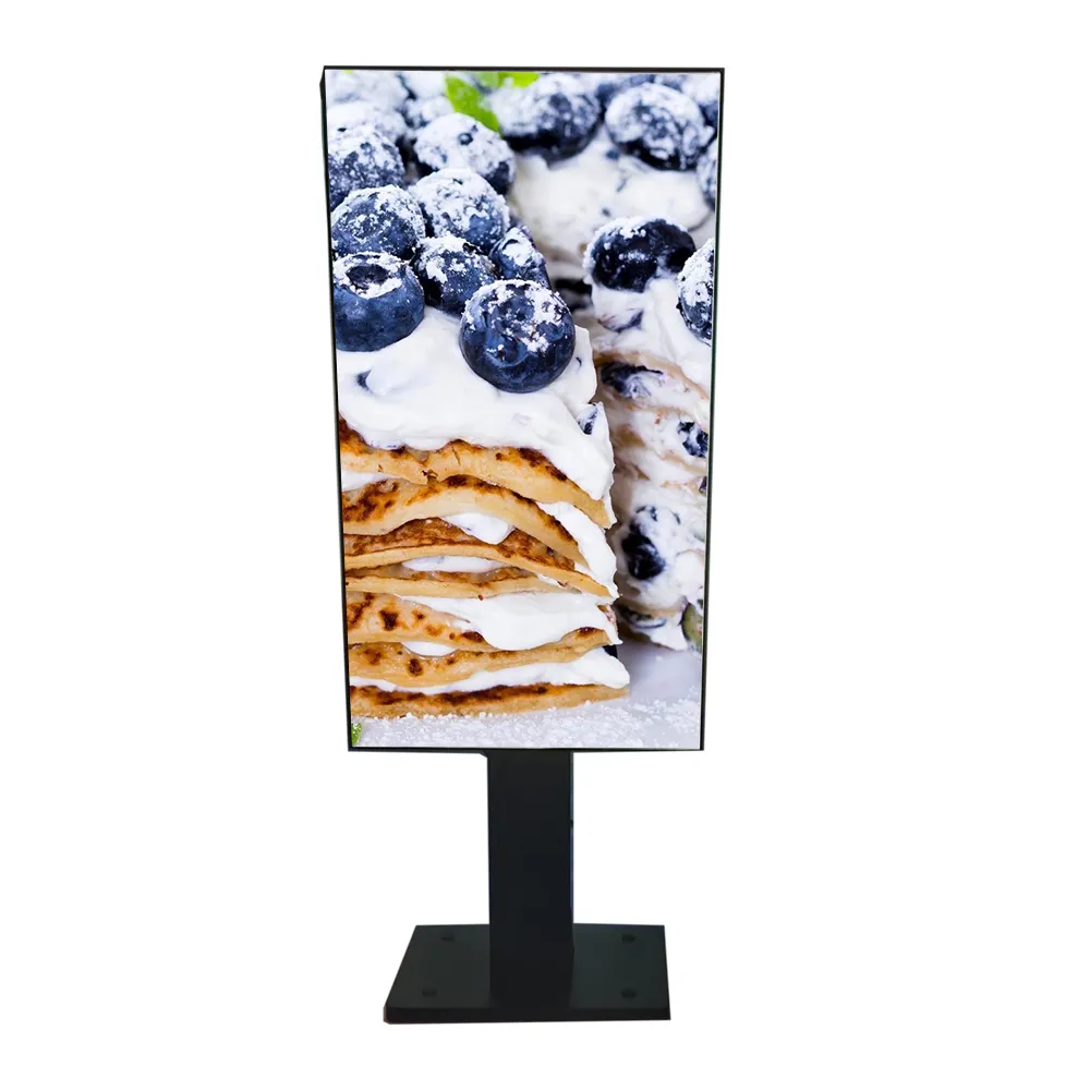 3000 nits sunlight readable big lcd screen for advertising restaurant menu display monitor 4k digital signage