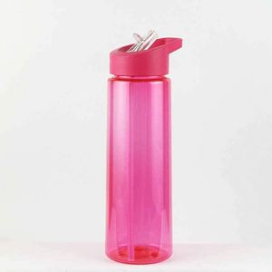 Colorful Plastic Sports Water Bottle With Flip Up <b>Straw</b> Lid Bpa Free For Outdoor Hiking Camping Adults Modern Design - Product Image 5