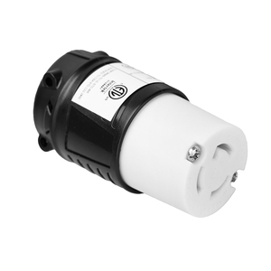 <span class=keywords><strong>Prise</strong></span> femelle à verrouillage rotatif NEMA L5-15R, homologuée ETL/cETL, 15A 125V, connecteur industriel noir et blanc pour générateur, réutilisable - Product Image 4
