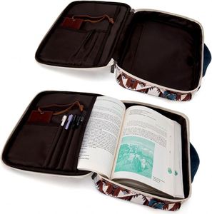 Échantillon gratuit : Housse de Bible pour femme à deux compartiments, grande mallette de transport avec bandoulière et poignées, sac de transport pour Bible - Product Image 2