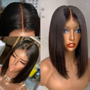 2x6 encaje Kim Kardashian inspirado Kim K cabello humano recto Bob peluca 100% encaje transparente virgen 1B/4/<span class=keywords><strong>dorado</strong></span> para Color Ombre - Product Image 5