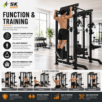 Équipement de musculation à domicile SK : Ensemble multifonctionnel avec poulie double réglable, machine Smith et rack de musculation pour studio professionnel à domicile