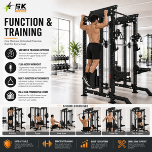 Équipement de musculation à domicile SK : Ensemble multifonctionnel avec <span class=keywords><strong>poulie</strong></span> double réglable, machine Smith et rack de musculation pour studio professionnel à domicile - Product Image 4