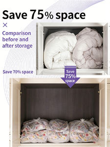 Sac de rangement <span class=keywords><strong>sous</strong></span> <span class=keywords><strong>vide</strong></span> en plastique PA+PE, forme rectangulaire, sac de compression pour économiser de l'espace, pour les voyages, compression pour gagner de la place - Product Image 4