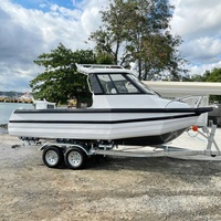 Bateau de pêche sportif en aluminium de 7,5 m (25 pieds) avec moteur et cabine, idéal pour les loisirs, certifié CE