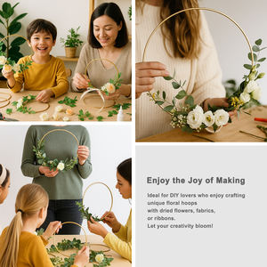 Anillos Metálicos Redondos Soldados de Alta Resistencia en Tamaños Personalizados 4/6/8/10/12/14/16/18/20/22/24 Pulgadas para Manualidades, Aros Florales para Decoración DIY - Product Image 5