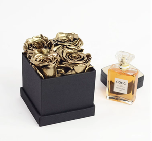 Roses éternelles conservées dans un coffret cadeau carré, fleurs éternelles dorées à longue durée de vie, fleurs immortelles, fleurs éternelles pour la Saint-Valentin - Product Image 3