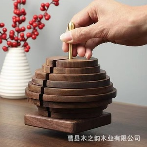 Posavasos Aislante de Calor de Nogal Negro, Tapete de Madera Maciza para Ceremonia del Té, Tapete Duradero para Mesa de Comedor - Product Image 5
