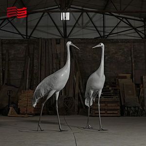 La Grulla <span class=keywords><strong>de</strong></span> metal redcoronado <span class=keywords><strong>de</strong></span> la escultura animal del jardín con artesanía maravillosa y material brillante agrega vitalidad - Product Image 3