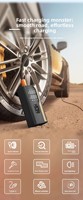 Compresseur d'air portable professionnel 6000 A à charge rapide avec affichage numérique, lampe de poche intégrée pour urgences automobiles – Prêt à l'emploi