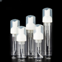 Bouteilles à pompe en mousse de plastique transparent avec logo personnalisé, 30-80 ml, distributeur cosmétique moussant rechargeable pour emballage de soins de la peau et des mains