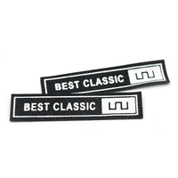 Étiquettes en tissu tissé 3D personnalisées pour vêtements et chaussures, logo personnalisé imprimé, étiquettes de vêtements pliées au centre