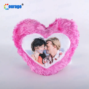 Forme de coeur confortable Sublimation doux en peluche taies d'oreiller blancs impression personnalisée taie d'oreiller - Product Image 1