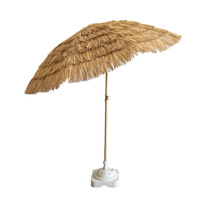 Parasol de plage portable en paille de palmier naturel de Hawaï, couleur naturelle, avec inclinaison réglable, pour la vente en gros