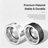 Écrou de serrage ER haute précision, type hexagonal, en acier allié 42CrMo, ER8-ER20, pour porte-outil CNC, surface polie brillante oxydée noire