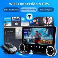 Stereo Mobil 10.1 Inci Double Din dengan CarPlay Nirkabel Android Auto Layar Sentuh 2K Radio Mobil dengan Bluetooth GPS WiFi DSP SWC