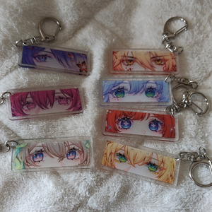 7 pièces/ensemble Porte-clés de jeu, marque-pages, cartes en acrylique Aglaea Raiden Bosenmori Mei Kafka Firefly Tribios Mydei Robin Eye - Product Image 2
