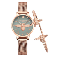 Pabrik Jam Tangan Hannah Matin, Jam Tangan Wanita Baru Custom, Jam Tangan Wanita Unik Motif Lebah, Jam Tangan Quartz Fashion Custom Logo