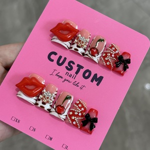 Nuevo Diseño, <span class=keywords><strong>Uñas</strong></span> Acrílicas Hechas a Mano con Forma de Pato, 10 Piezas, <span class=keywords><strong>Uñas</strong></span> Postizas Reutilizables, Diseño Cuadrado, Modelo para Dedos - Product Image 6