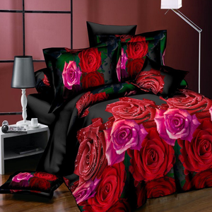 OEM ODM 3D Blumen bedrucktes Bettwäsche set Benutzer definierte King <span class=keywords><strong>Size</strong></span> Hochzeit 4-teiliges Bettlaken-Set für zu Hause - Product Image 5