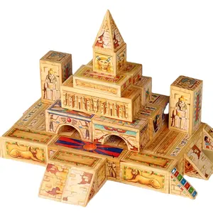 Kinderen Houten Speelgoed Egyptische Allerlei Stijl Piramides Farao Spyramide Hout Gebouw Taj Mahal Blokken & Modelbouw Speelgoed
