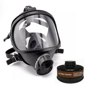 <span class=keywords><strong>Masque</strong></span> de protection facial intégral anti-buée à large champ de vision, réutilisable, en caoutchouc, à 3 couches, avec valve d'expiration et filtre respiratoire de type <span class=keywords><strong>masque</strong></span> à gaz de 40 mm - Product Image 2