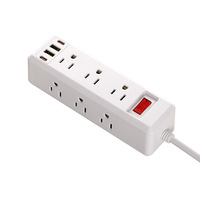 Rallonge électrique de style américain standard US avec protection contre les surcharges, 110V, câble de 2 mètres pour les États-Unis, le Canada et Shopee