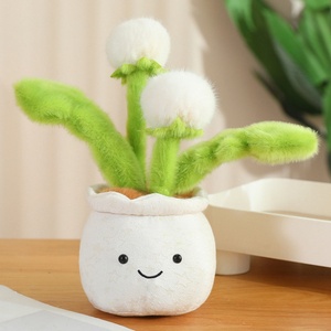Vendita Diretta dalla Fabbrica: Giocattolo Peluche a Forma di Pianta di Dente-de-giorno con Faccina Sorridente, Regalo per Decorazione Ufficio - Product Image 2
