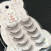 Cils individuels naturels et vaporeux Sweet Rose en gros, maquillage pour femmes, bande complète, faits à la main au Japon, bande en coton noir, faux cils