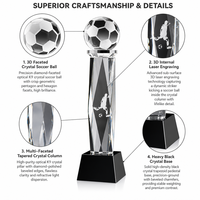 Trophée personnalisé en cristal avec base en métal doré – Meilleur Employé, Champion d'Équipe, Réunion Annuelle, Compétition – Vente en Gros