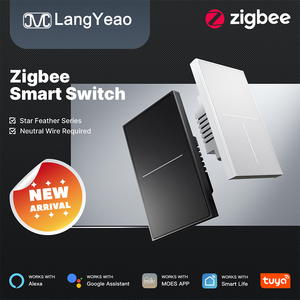 Interruptor Táctil Inteligente Moes Star Feather Tuya Zigbee Mesh WiFi, Cristal AG, 10A, 4 Modos de Vibración, Escena de Luz <span class=keywords><strong>2</strong></span> en 1, Funciona con Alexa - Product Image 1