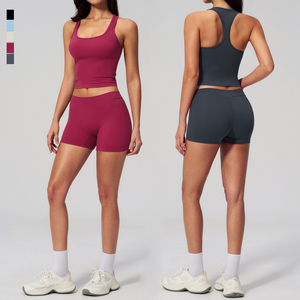 Conjuntos Deportivos SHINBENE para Mujer, 2 Piezas, Trajes de Yoga, Pantalones Cortos de Yoga de Cintura Media y Sujetador Deportivo, <span class=keywords><strong>Ropa</strong></span> de Gimnasio - Product Image 1