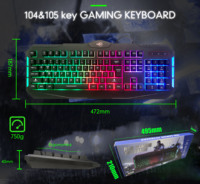Clavier de jeu à membrane rétroéclairé 7 couleurs Clavier RGB pour joueurs