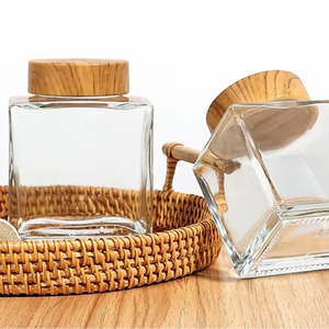 Botella de cristal de miel de 250g, Nido de Pájaro de <span class=keywords><strong>grano</strong></span> de madera cuadrado plano grueso, mermelada, <span class=keywords><strong>jalea</strong></span> <span class=keywords><strong>real</strong></span>, 1 Catty 2 Catty Honey, botella vacía sellada - Product Image 1