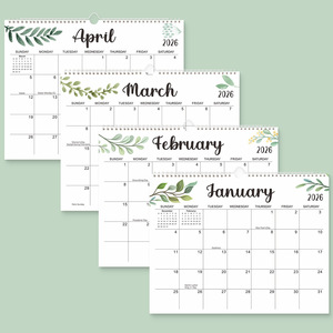 Model Promotional Paper Wall Calendar with Custom Logo Printing 29.2x37.5cm Digital/Sublimation Options