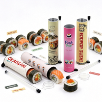 Nouvelle Arrivée Tube à Sushi en Carton Laminé Qualité Alimentaire Impression Personnalisée Omakase Restaurant Vente en Gros OEM Boîte Cylindrique en Papier Carton Cadeau