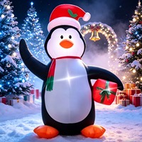 Décorations de Nouvel An en gros d'usine : Chapeau de Père Noël, Pingouin, Décoration de Noël gonflable personnalisable pour extérieur, cour et pelouse