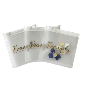 PVC Plastic Zipper Lock Bag Frosted Jewelry Pouch With Custom Logo Mini Earring Zip Plastic Bags