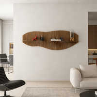 Étagère murale suspendue en bois massif sculpté ML-WD035, personnalisable, style européen moderne, durable, multifonctionnelle, pour salle de bain, garage
