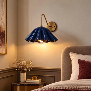 Applique murale moderne jaune en forme de cloche, corps en cuivre, LED E26, lumière chaude 2700K, pour chambre à coucher - Product Image 3