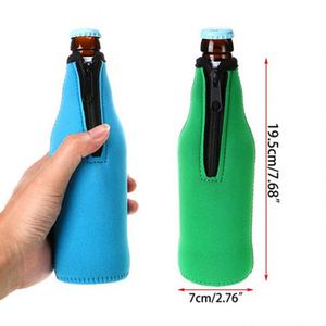 Custom Logo Wine Champagne <b>Bottle</b> Zip-Up Neoprene Thermal Insulated Beer <b>Bottle</b> Sleeve Can Cooler Holder With Zipper Bags - Product Image 4