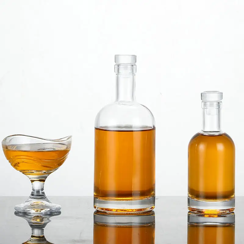 Avertan xuzhou garrafa de vidro personalizada, garrafa de espiral vazia de 200ml e 750 ml