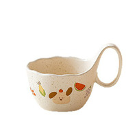 Mug de petit-déjeuner en céramique grande capacité motif dessin animé mignon, tasse à dessert et à flocons d'avoine irrégulière INS pour couple