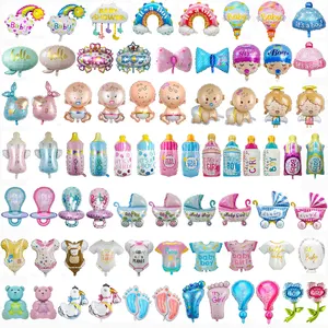 Wholesale Gender Reveal Hello Baby It's Boy It's a Girl Bottle Baby Car Foil Mylar Balloons Baby Shower Party Decorations