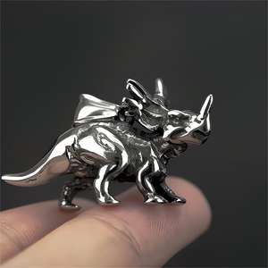 Stainless Steel <b>Dinosaur</b> Pendant <b>Necklace</b> Men's Fashion Jewelry Hip Hop Style Animal Shape Gift for Clothing Matching - Product Image 4