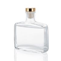 Bouteille diffuseur d'aromathérapie en verre transparent carré 100ml 200ml 500ml pour huiles essentielles et emballage de parfums