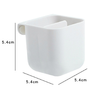 Desktop Pen Holder Multifunctional Office Storage Box Small Size White Round Shape Sticker Mountable Desk Organizer - Product Image 5