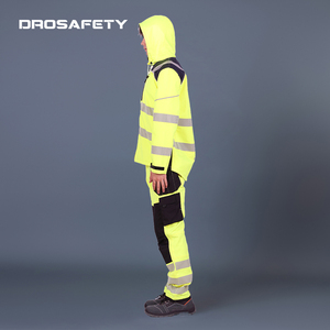 Ensemble de vêtements de travail en deux pièces, pantalon et <span class=keywords><strong>veste</strong></span> en polaire épaisse anti-feu à haute visibilité personnalisée - Product Image 6