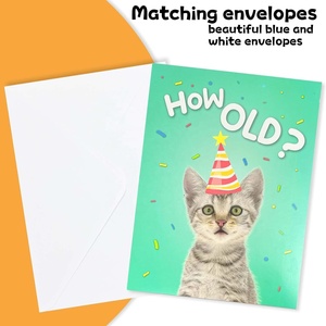 Vui thẻ sinh nhật la hét mèo âm nhạc và lắc đầu chuyển động bday thiệp chúc mừng - Product Image 4